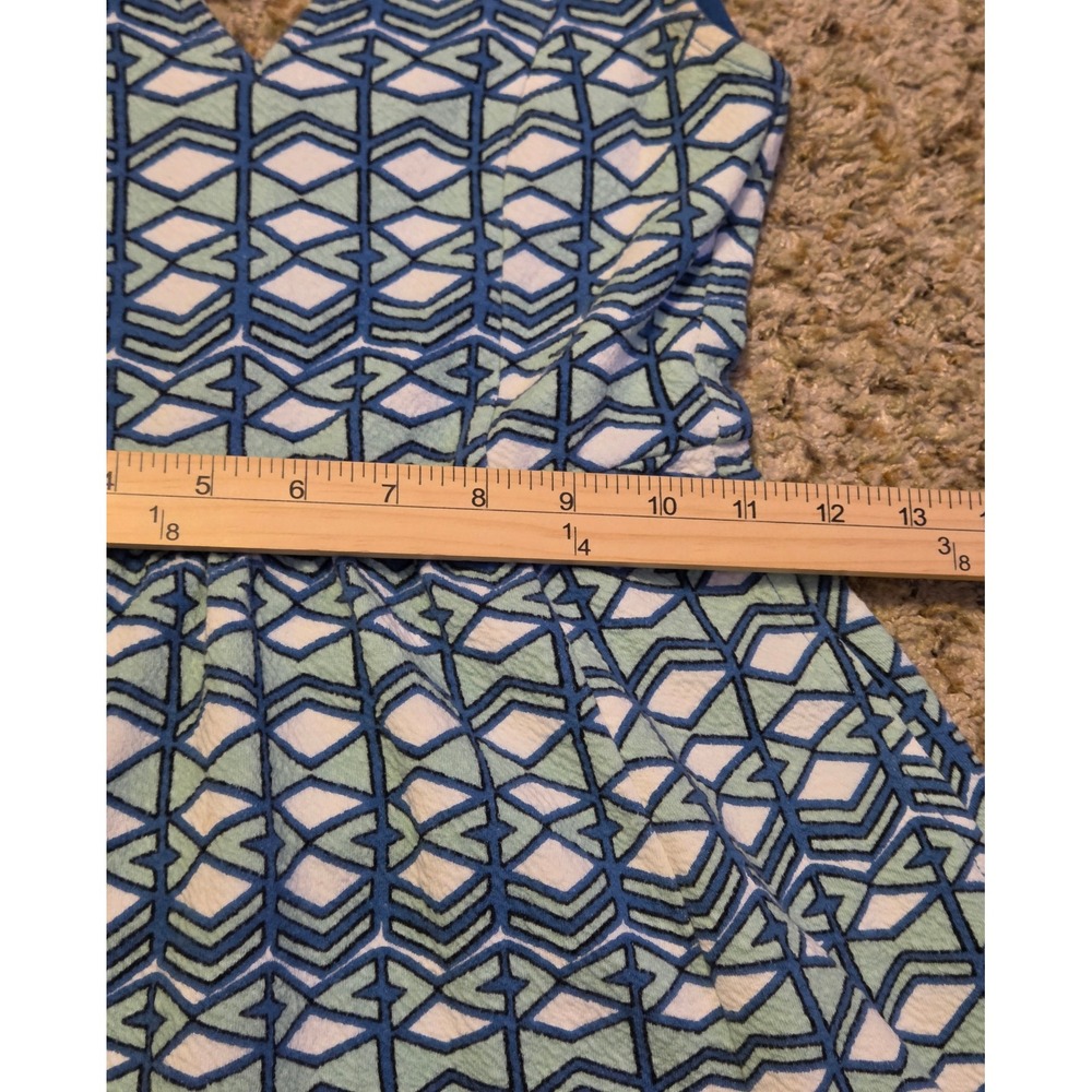 Maeve Geometric Pattern Sleeveless Dress Women's Size 0 Open Back 2 Button - Picture 9 of 10